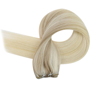 Fshine Virgin Weft Brazilian 100% Human Hair Sew In Bundles Straight 50Grams Balayage Color #18/22/60 - FShine Shop